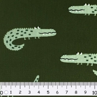 Baumwolle "Alligator" Krokodil | Dunkelgrün